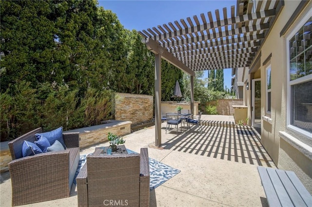 62 Gentry, Irvine, CA 92620 - view of patio / terrace featuring outdoor dining area and a pergola