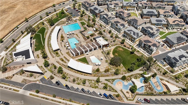 27216 W Coyote Bush Ct, Valencia, CA 91355 - aerial view of property and surrounding area with a pool