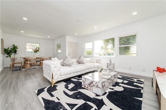 2058 N Pico Ave, San Bernardino, CA 92411 - living room featuring recessed lighting and light wood-style floors