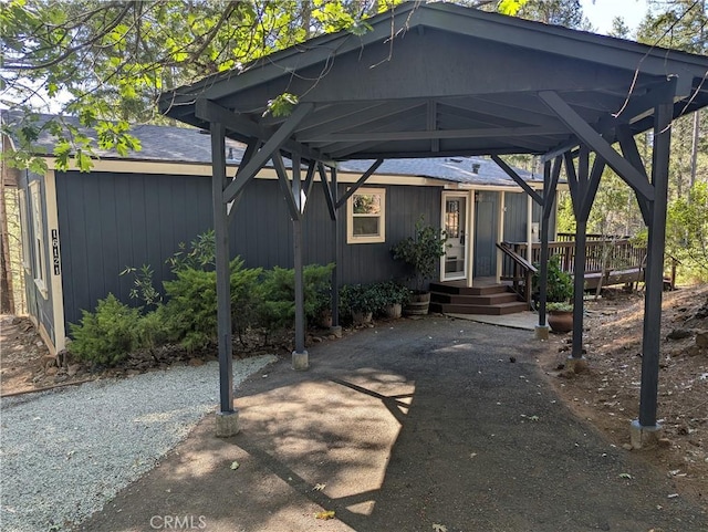 16121 Golf Rd, Cobb, CA 95426 - view of front facade with a detached carport and asphalt driveway