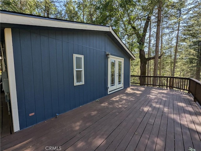 16121 Golf Rd, Cobb, CA 95426 - wooden deck featuring french doors