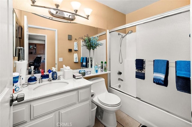 9228 Whiting Way, Riverside, CA 92508 - bathroom with vanity, enclosed tub / shower combo, and tile patterned flooring
