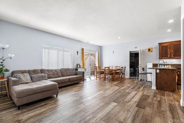 1527 Gold Run Rd, Chula Vista, CA 91913 - living room featuring dark wood finished floors and recessed lighting