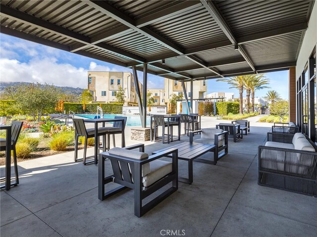 1673 Lexington Ln, San Pedro, CA 90732 - view of patio / terrace with an outdoor living space and an outdoor pool