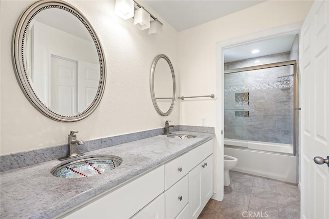 21557 Ambushers St, Diamond Bar, CA 91765 - full bath featuring double vanity and shower / bath combination with glass door