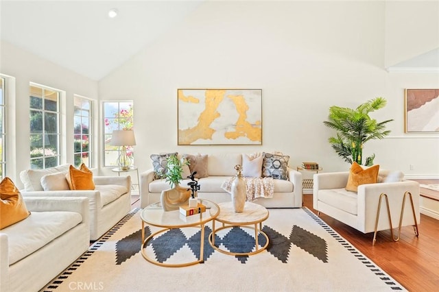 21557 Ambushers St, Diamond Bar, CA 91765 - living area with high vaulted ceiling and wood finished floors
