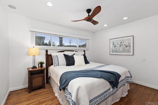 4704 Jumano Ave, San Diego, CA 92117 - bedroom with wood finished floors, recessed lighting, and ceiling fan