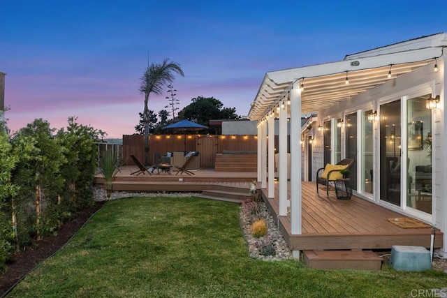 4704 Jumano Ave, San Diego, CA 92117 - yard at dusk featuring a deck