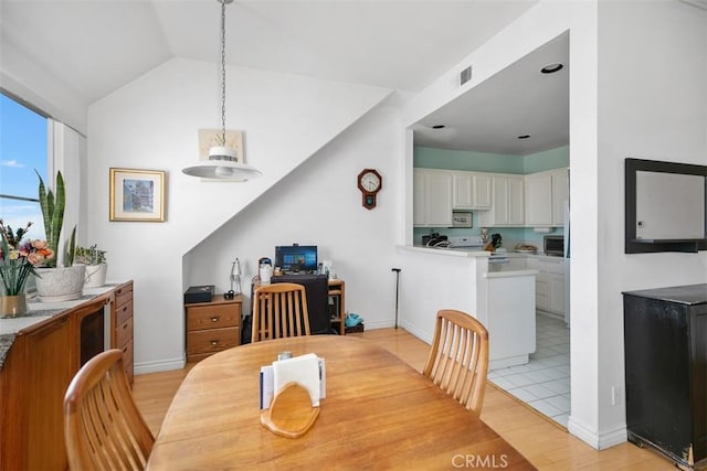 50 Los Cabos, Dana Point, CA 92629 - dining room with light wood-style floors and vaulted ceiling