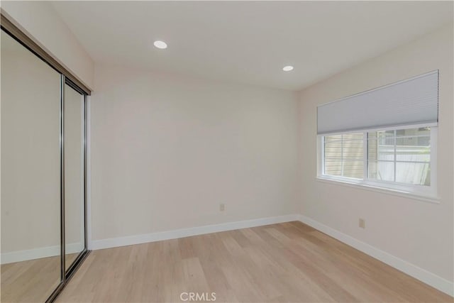 20759 E Crest Ln Unit B, Walnut, CA 91789 - unfurnished bedroom with light wood finished floors, a closet, and recessed lighting