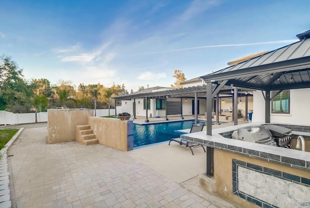 2184 Pacific Crest Dr, Alpine, CA 91901 - view of pool with a patio, an outdoor kitchen, a pergola, and a gazebo
