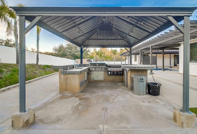 2184 Pacific Crest Dr, Alpine, CA 91901 - view of patio / terrace with exterior kitchen and a gazebo