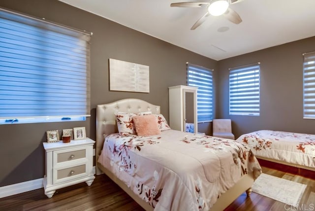 2184 Pacific Crest Dr, Alpine, CA 91901 - bedroom featuring wood finished floors and a ceiling fan