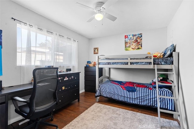 339 W Alcross St, Covina, CA 91722 - bedroom featuring wood finished floors, a desk, and a ceiling fan