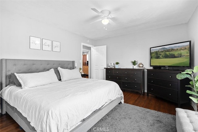339 W Alcross St, Covina, CA 91722 - bedroom with wood finished floors and ceiling fan