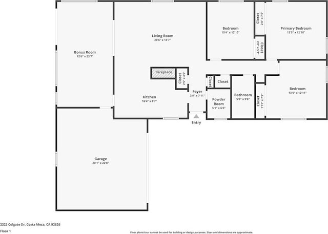 2323 Colgate Dr, Costa Mesa, CA 92626 - view of room layout