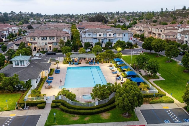 4336 Harbor Way Unit 1, Oceanside, CA 92056 - aerial perspective of suburban area with a pool area