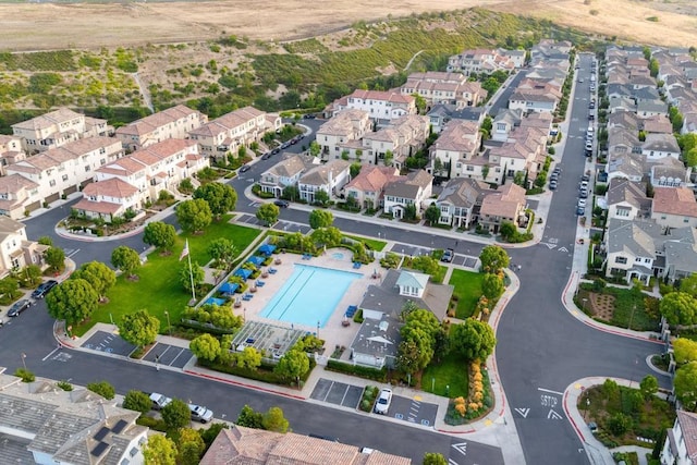 4336 Harbor Way Unit 1, Oceanside, CA 92056 - aerial view of property and surrounding area featuring a pool area and nearby suburban area