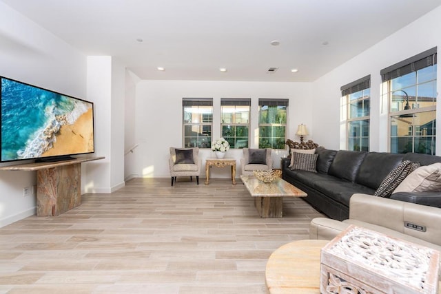 4336 Harbor Way Unit 1, Oceanside, CA 92056 - living area featuring light wood-style floors and recessed lighting