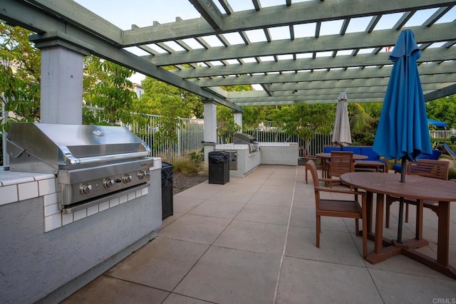 4336 Harbor Way Unit 1, Oceanside, CA 92056 - view of patio / terrace featuring area for grilling, outdoor dining space, and a pergola
