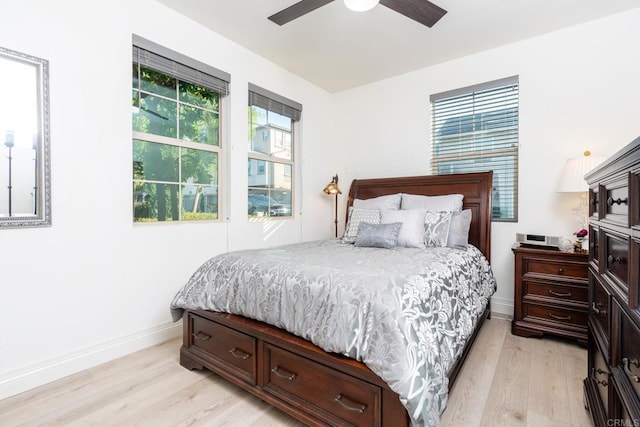 4336 Harbor Way Unit 1, Oceanside, CA 92056 - bedroom with light wood-type flooring and ceiling fan