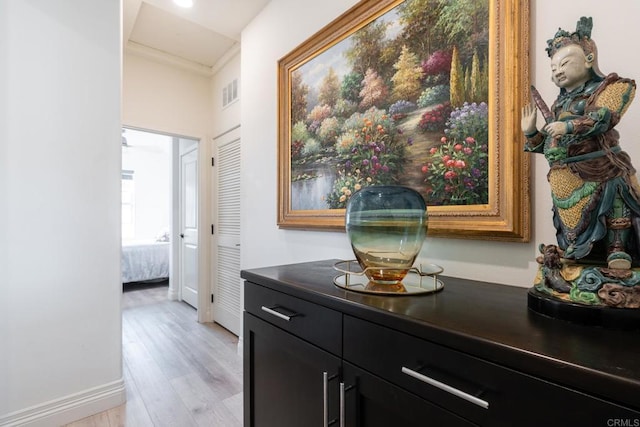 4336 Harbor Way Unit 1, Oceanside, CA 92056 - hallway featuring light wood-style flooring and baseboards