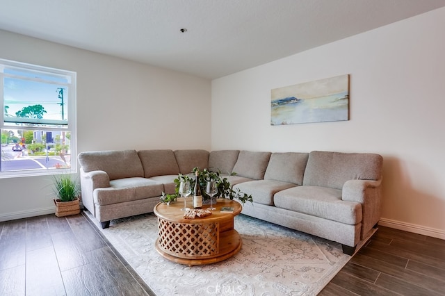 240 Nice Ln Unit 114, Newport Beach, CA 92663 - living room featuring baseboards and wood finished floors