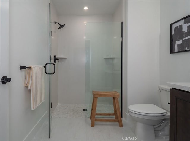 402 W Grand Ave Unit 101, Grover Beach, CA 93433 - full bath featuring a stall shower, vanity, and recessed lighting