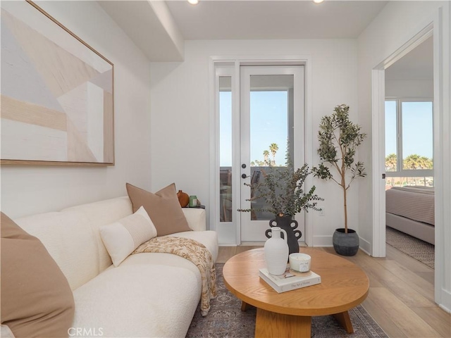 402 W Grand Ave Unit 101, Grover Beach, CA 93433 - living area featuring light wood-type flooring and recessed lighting