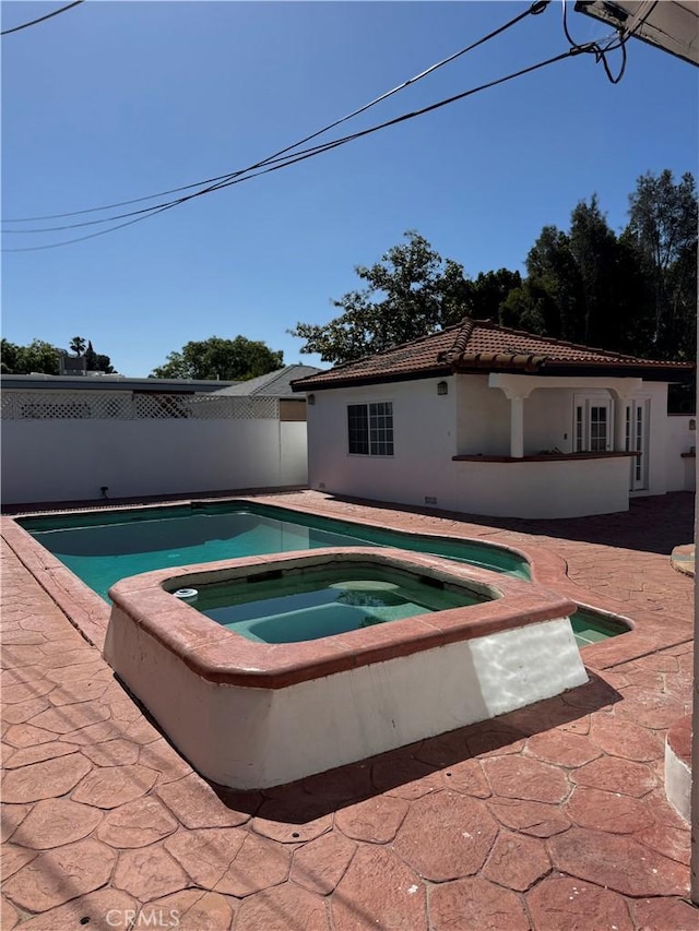 5230 Seville Ave, Encino, CA 91436 - view of swimming pool with an in-ground hot tub and a patio