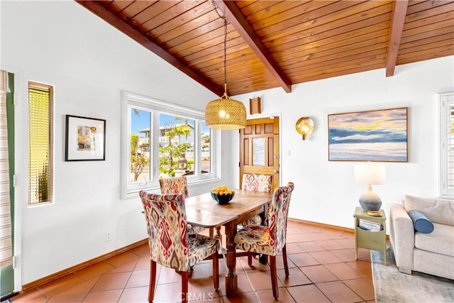 24932 La Cresta Dr, Dana Point, CA 92629 - dining space with wooden ceiling and tile patterned floors