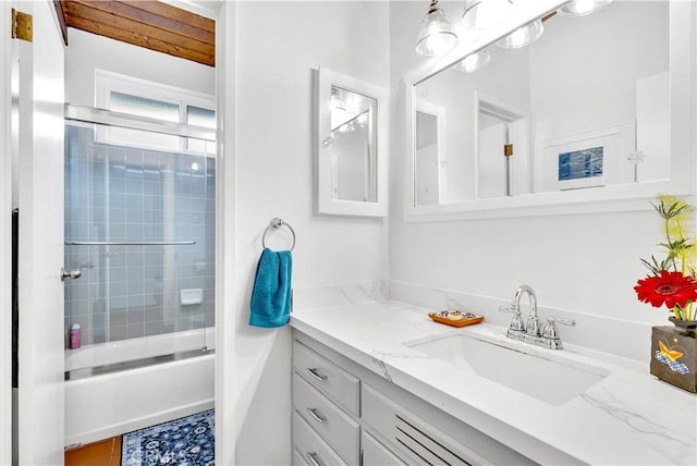 24932 La Cresta Dr, Dana Point, CA 92629 - bathroom with vanity and combined bath / shower with glass door
