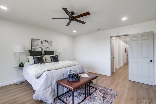 2451 Helix St, Spring Valley, CA 91977 - bedroom featuring light wood finished floors, recessed lighting, and ceiling fan