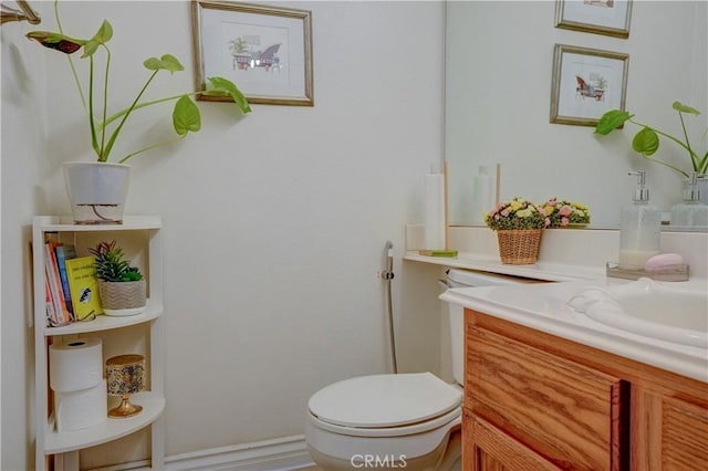 1808 Cave St, Redlands, CA 92374 - half bathroom featuring vanity and toilet