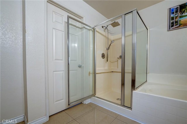 1808 Cave St, Redlands, CA 92374 - full bathroom featuring a stall shower, tile patterned floors, and a garden tub