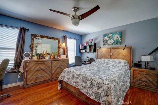 1808 Cave St, Redlands, CA 92374 - bedroom featuring wood finished floors and ceiling fan
