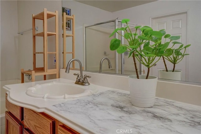 1808 Cave St, Redlands, CA 92374 - bathroom with a shower with door, vanity, and a bath