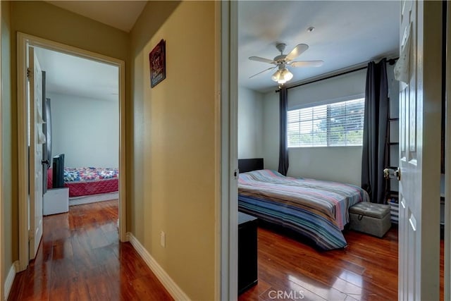 1808 Cave St, Redlands, CA 92374 - bedroom featuring dark wood-style flooring and a ceiling fan