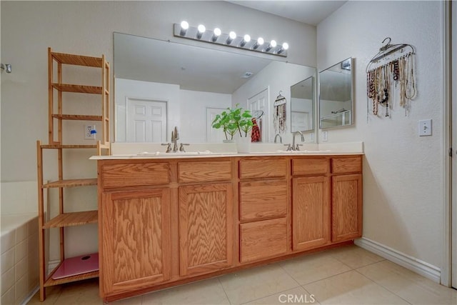 1808 Cave St, Redlands, CA 92374 - bathroom featuring double vanity and tile patterned flooring