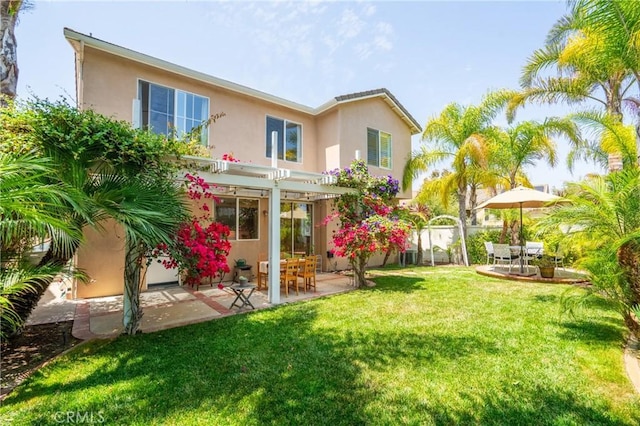 2 Corte Arbertura, San Clemente, CA 92673 - back of house featuring stucco siding, a pergola, and a patio