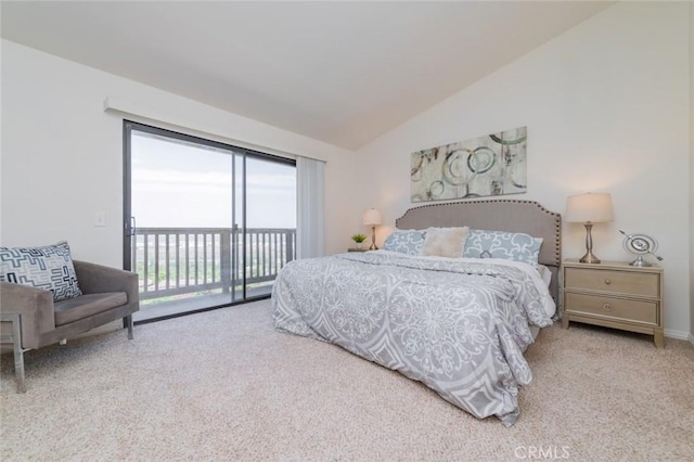 1229 Porto Grande Unit 4, Diamond Bar, CA 91765 - bedroom with access to exterior, carpet floors, and lofted ceiling