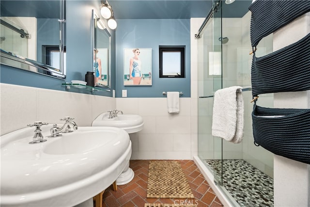 5429 E The Toledo, Long Beach, CA 90803 - full bathroom with a stall shower and brick patterned floors
