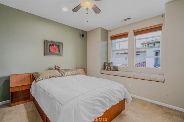 8036 Picasso, Stanton, CA 90680 - carpeted bedroom with baseboards and a ceiling fan