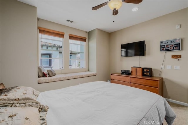 8036 Picasso, Stanton, CA 90680 - carpeted bedroom with baseboards and a ceiling fan