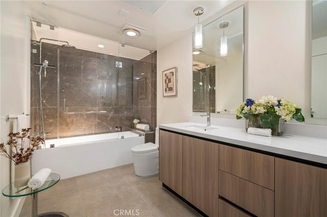 39 S Los Robles Ave Unit 5012, Pasadena, CA 91101 - bathroom with vanity, tub / shower combination, and tile patterned flooring
