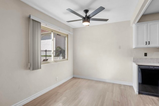 8649 Lake Murray Blvd Unit 4, San Diego, CA 92119 - unfurnished dining area featuring light wood-style flooring and ceiling fan