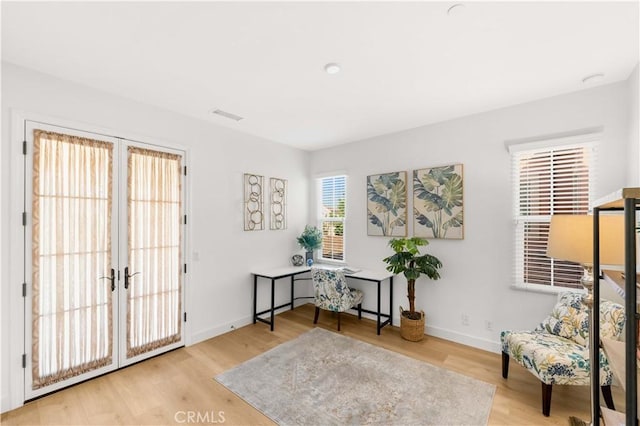 112 Velvet Leaf, Irvine, CA 92620 - sitting room featuring wood finished floors and french doors