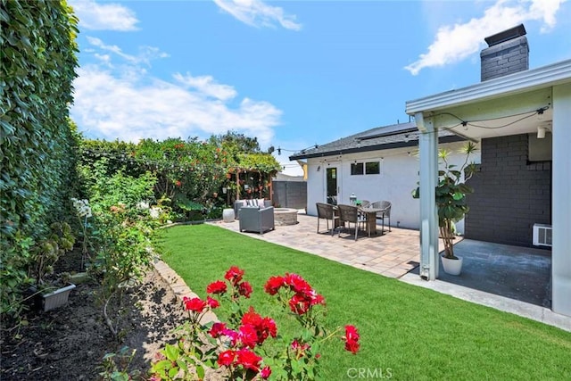 10912 Nighthawk Cir, Fountain Valley, CA 92708 - fenced yard featuring an outdoor hangout area and a patio area
