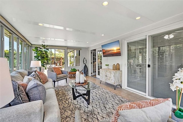 10912 Nighthawk Cir, Fountain Valley, CA 92708 - sunroom / solarium with tile patterned floors and recessed lighting
