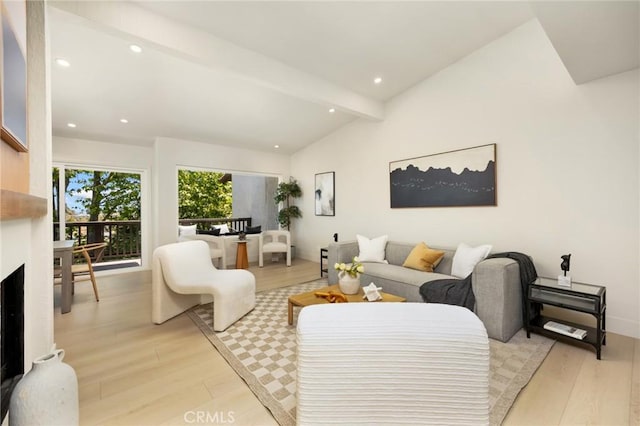 45 Oaktree Ln, Rolling Hills Estates, CA 90274 - living room with light wood-style floors, recessed lighting, and a fireplace